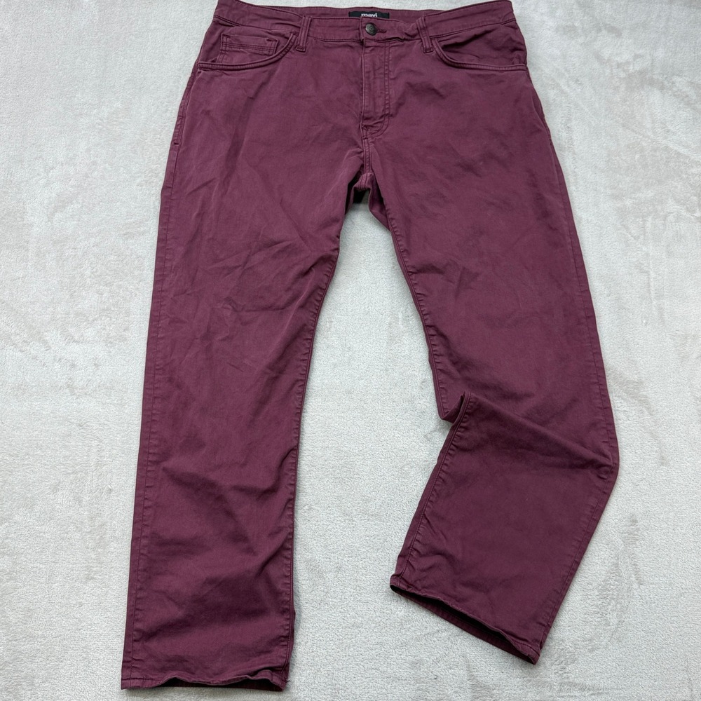 Mavi Zach Pants Mens 36x30 Burgundy Straight Leg Stretch Twill Preppy Baggy